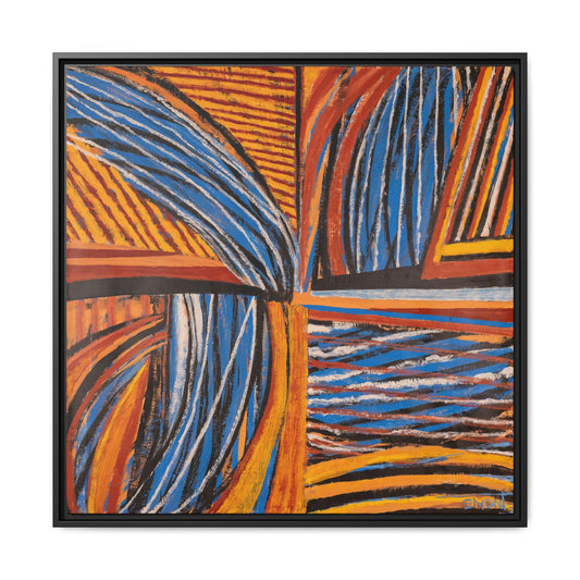 Orange and Blue Abstract Wall Print
