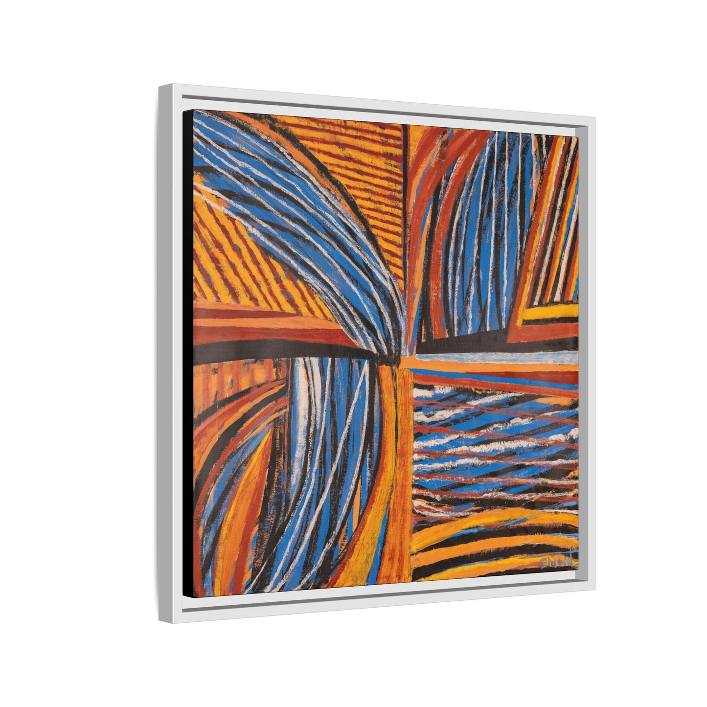 Orange and Blue Abstract Wall Print