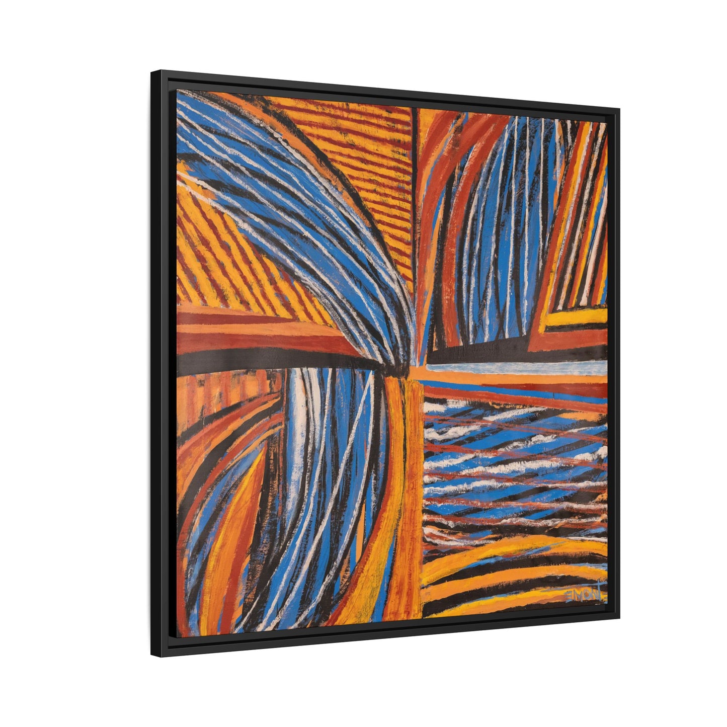 Orange and Blue Abstract Wall Print