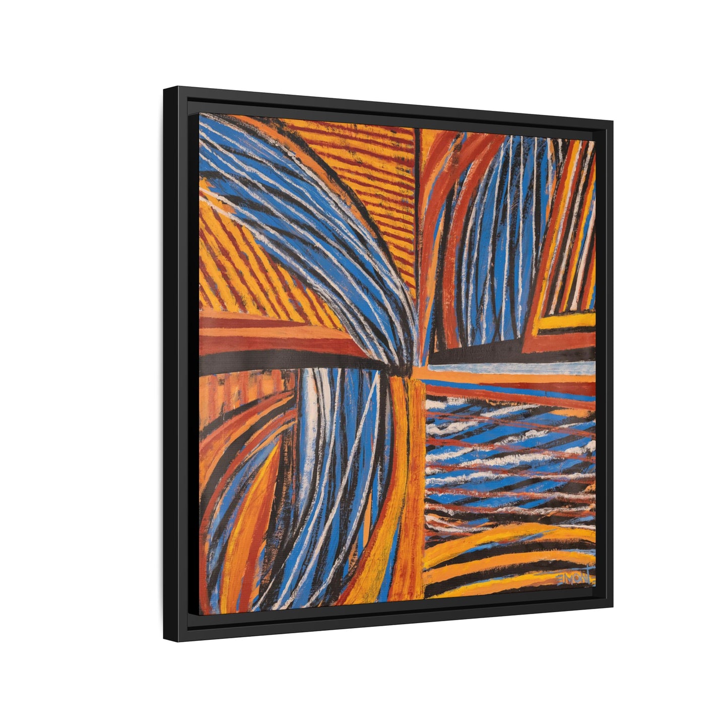 Orange and Blue Abstract Wall Print