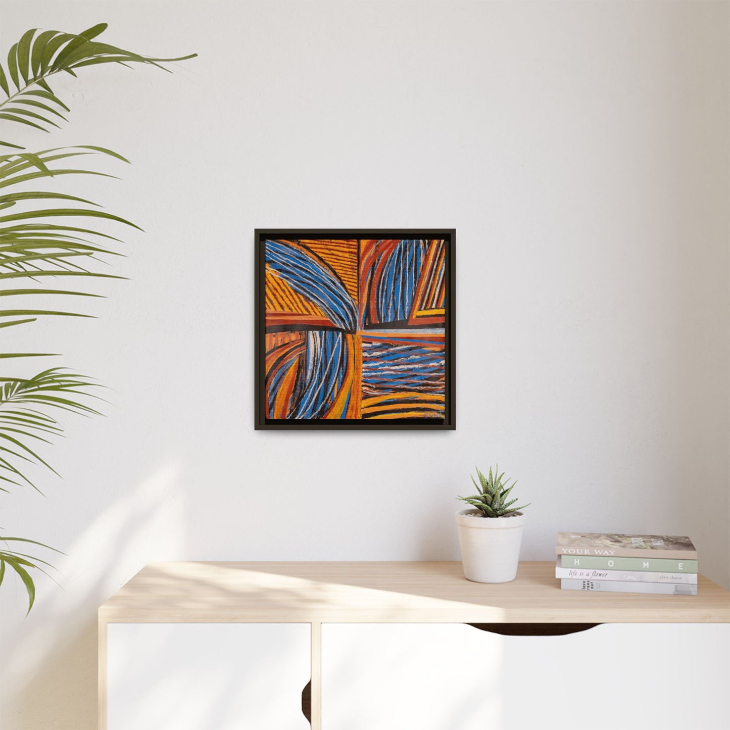 Orange and Blue Abstract Wall Print