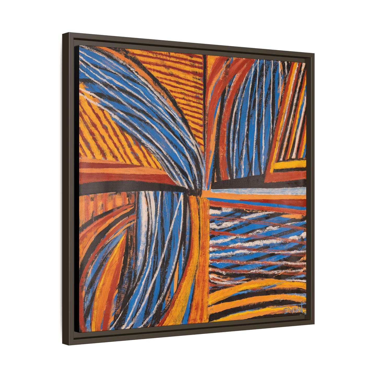 Orange and Blue Abstract Wall Print