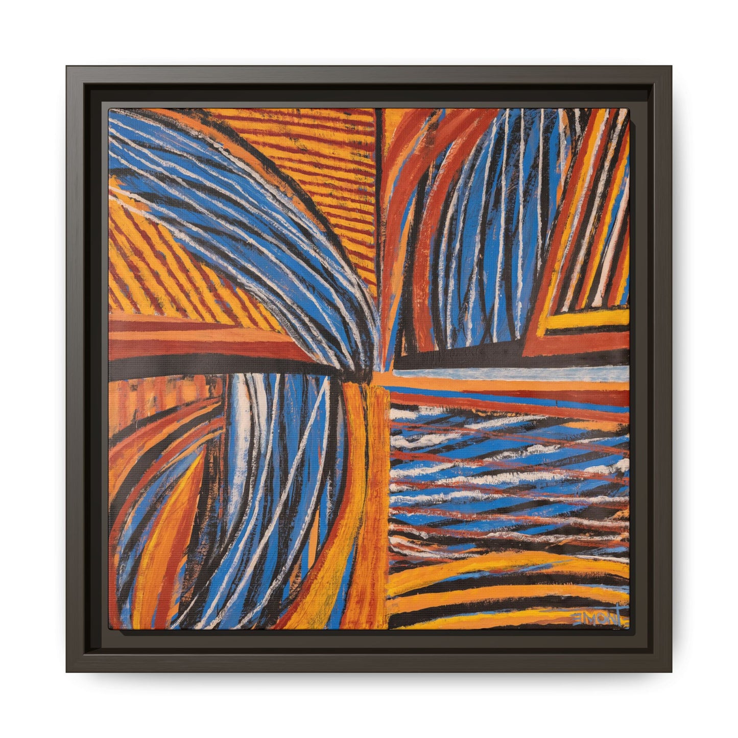 Orange and Blue Abstract Wall Print