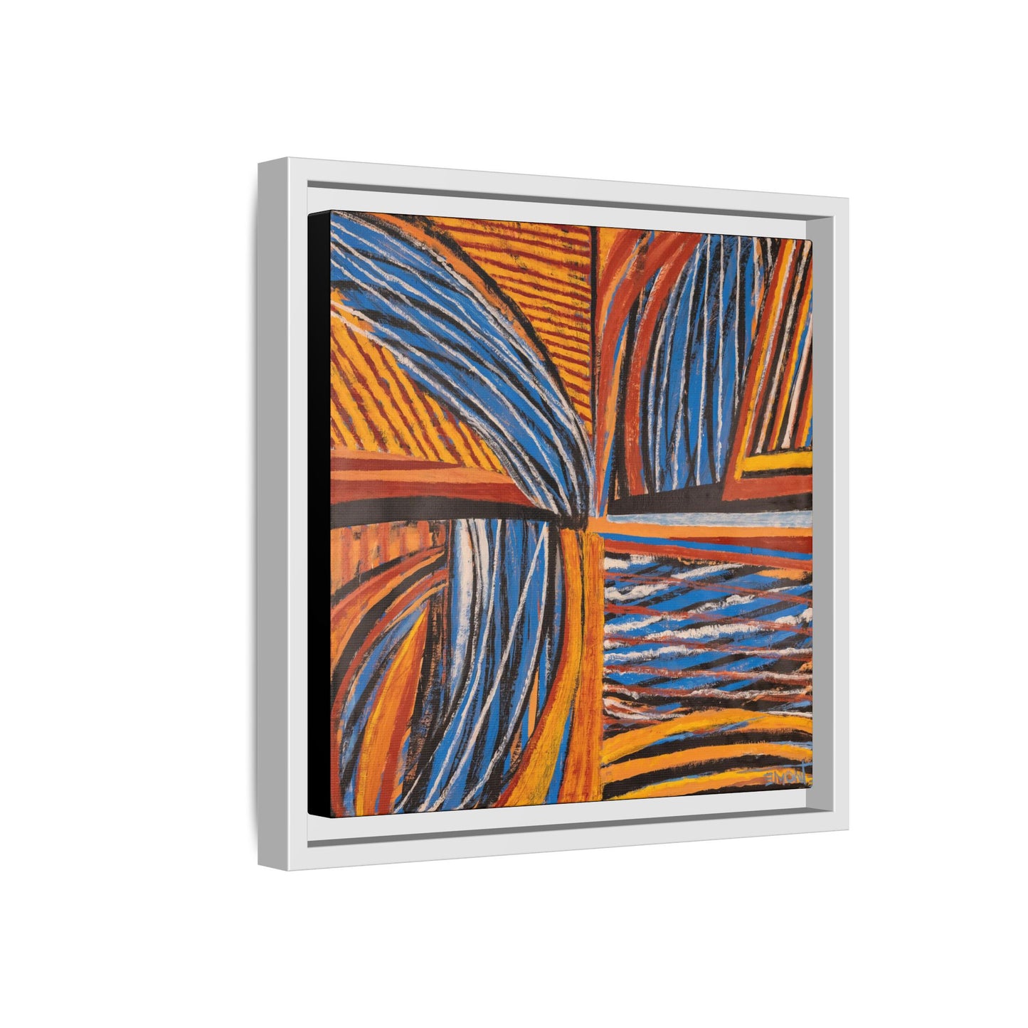 Orange and Blue Abstract Wall Print