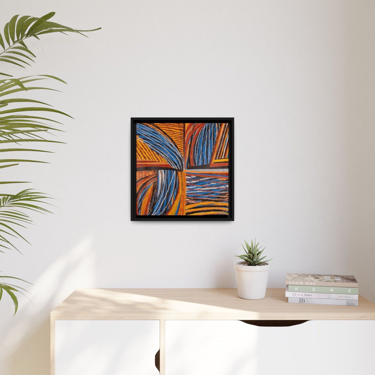 Orange and Blue Abstract Wall Print