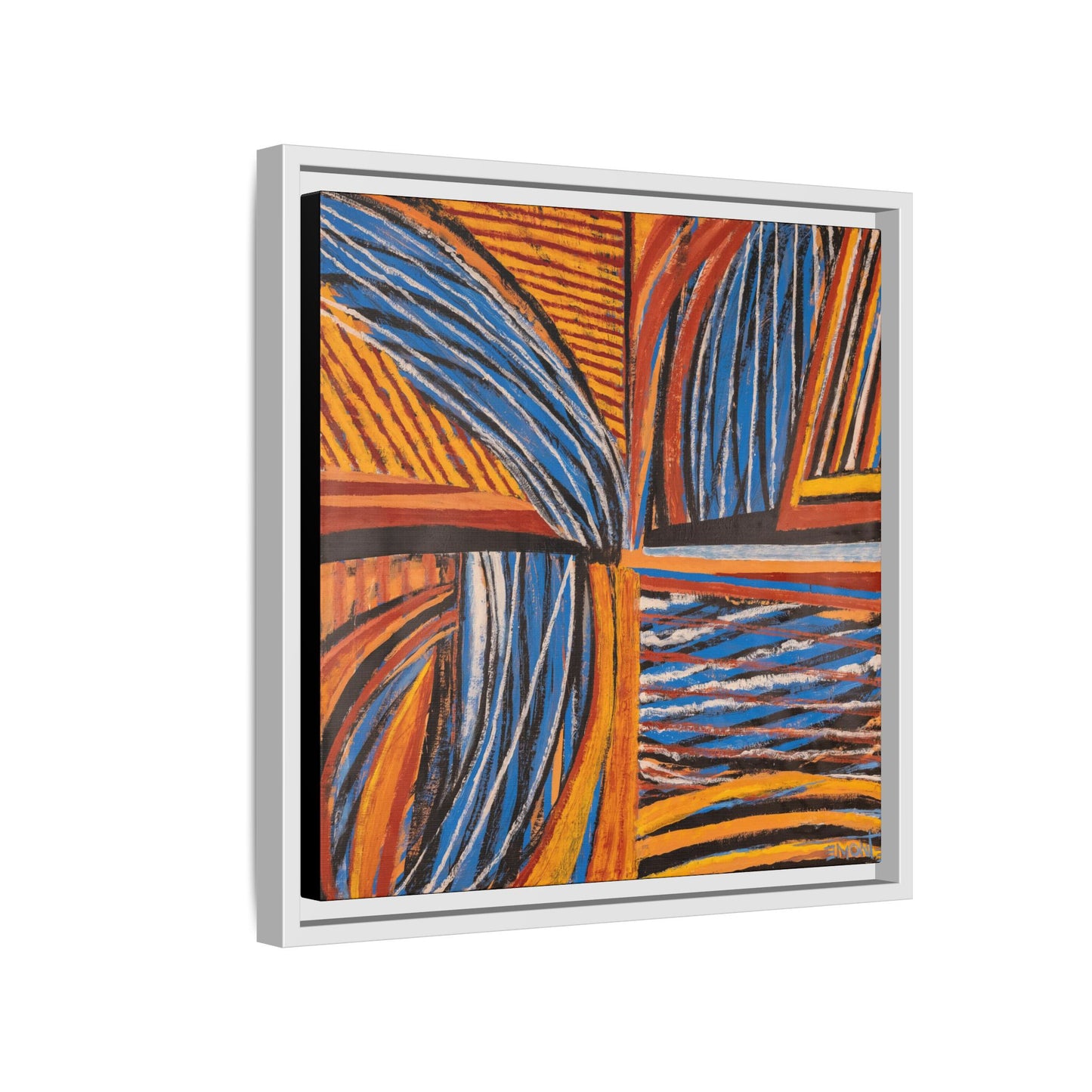 Orange and Blue Abstract Wall Print