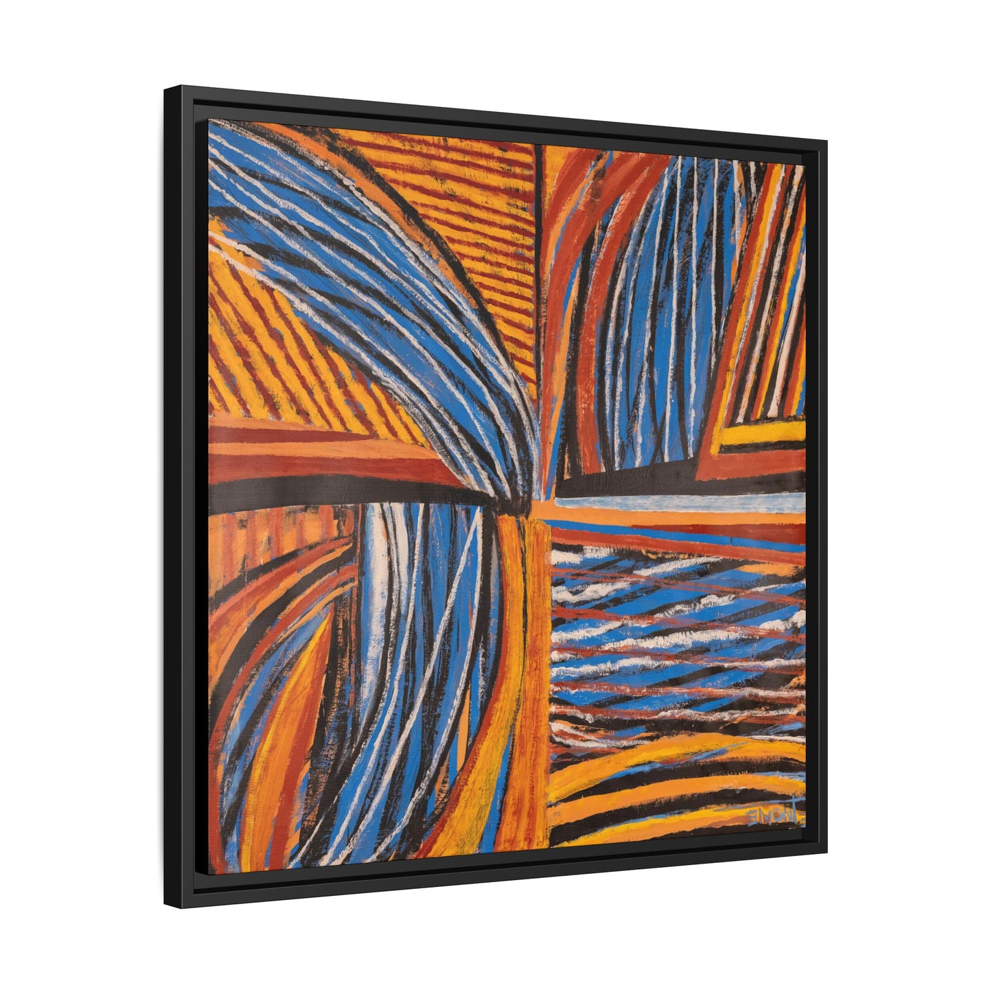 Orange and Blue Abstract Wall Print