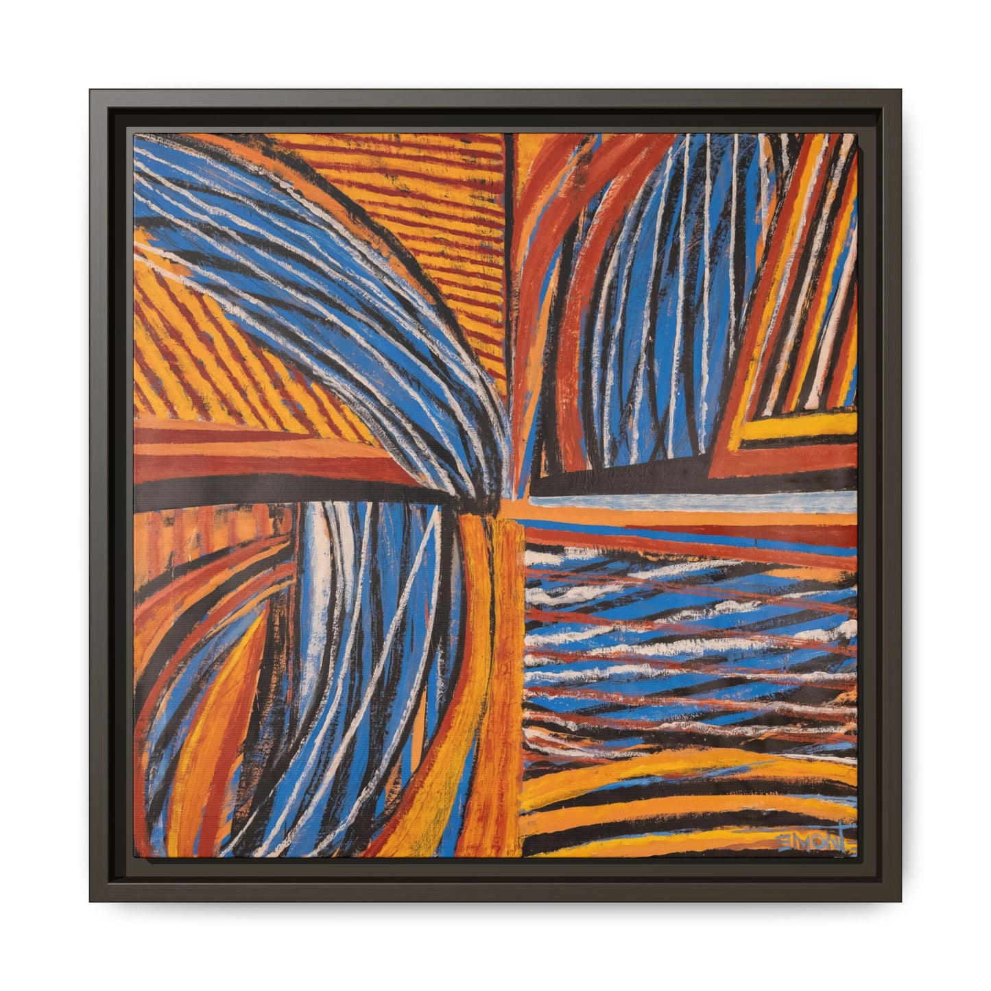 Orange and Blue Abstract Wall Print