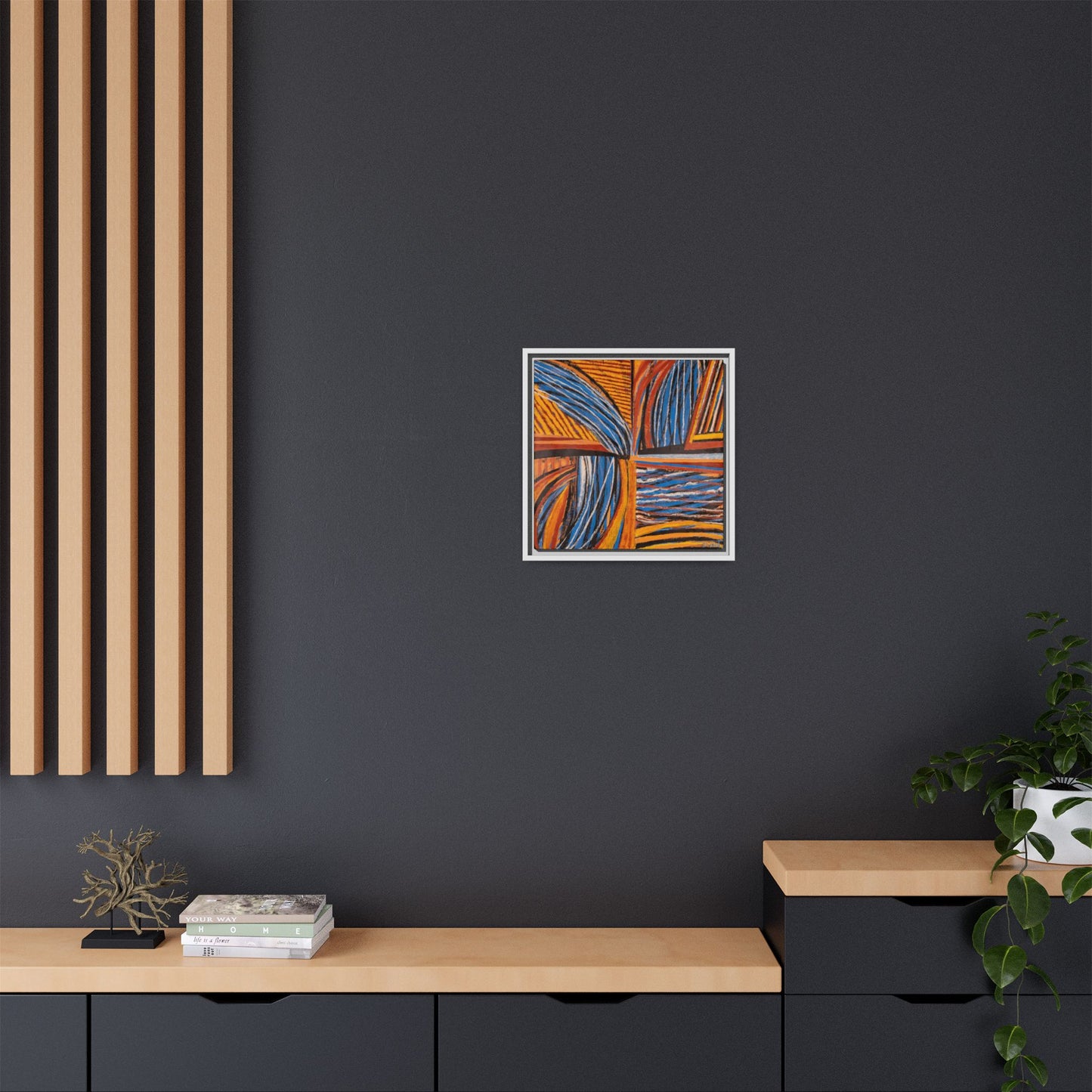 Orange and Blue Abstract Wall Print