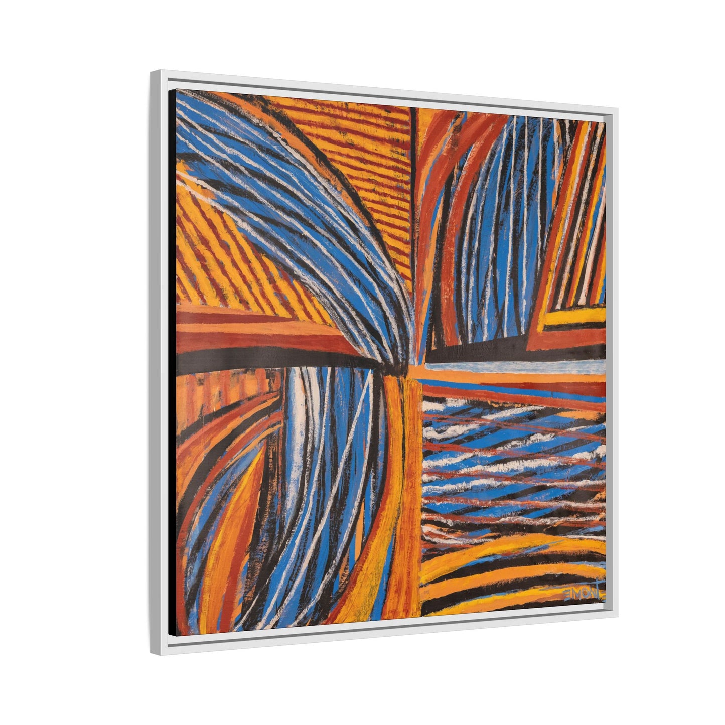 Orange and Blue Abstract Wall Print