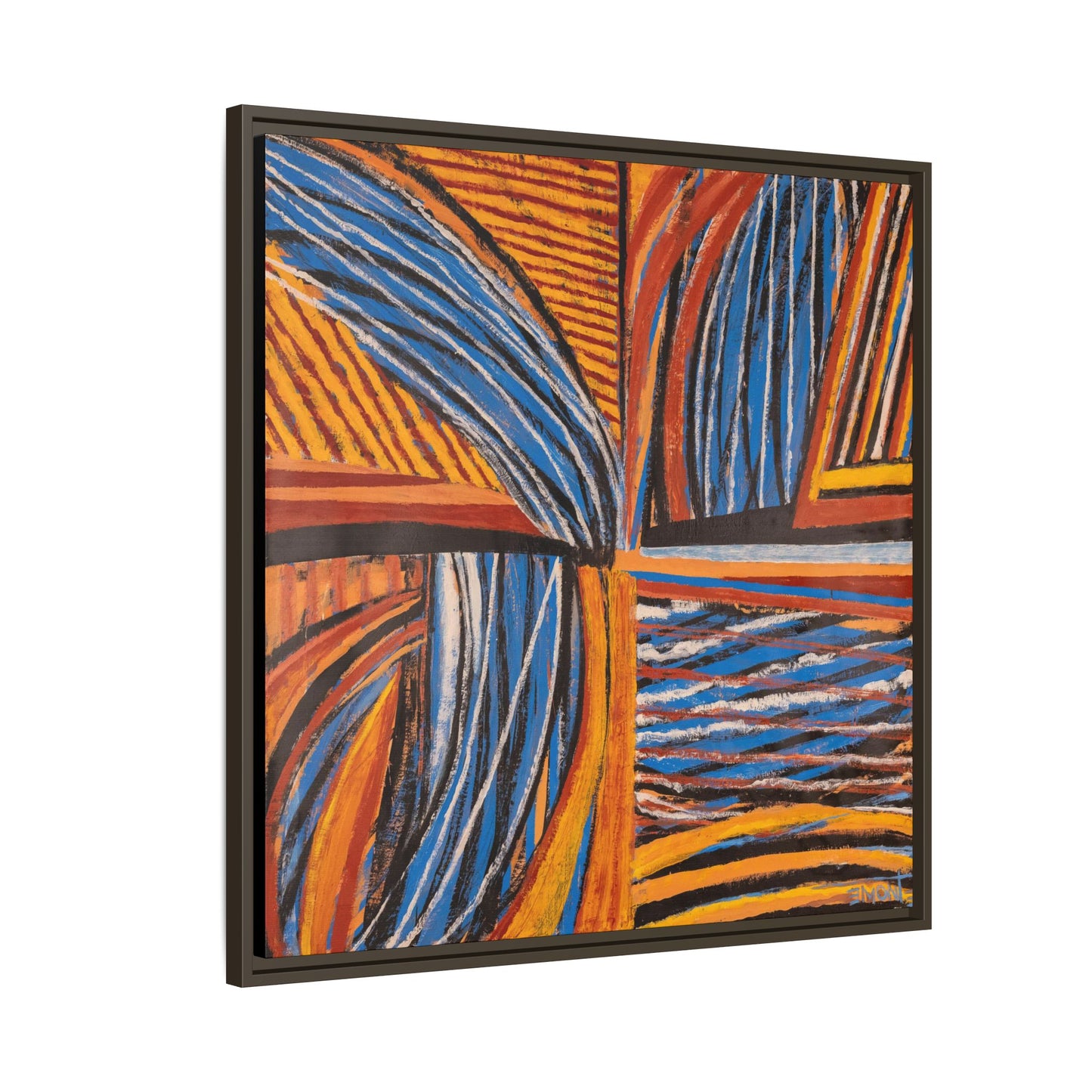 Orange and Blue Abstract Wall Print