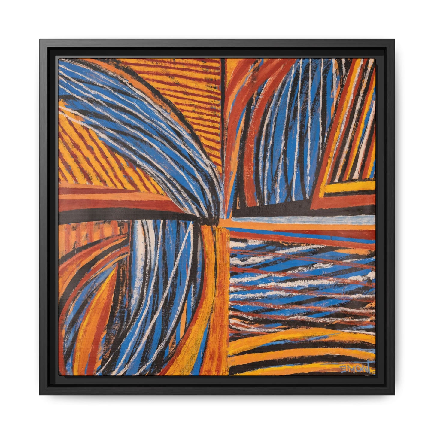Orange and Blue Abstract Wall Print