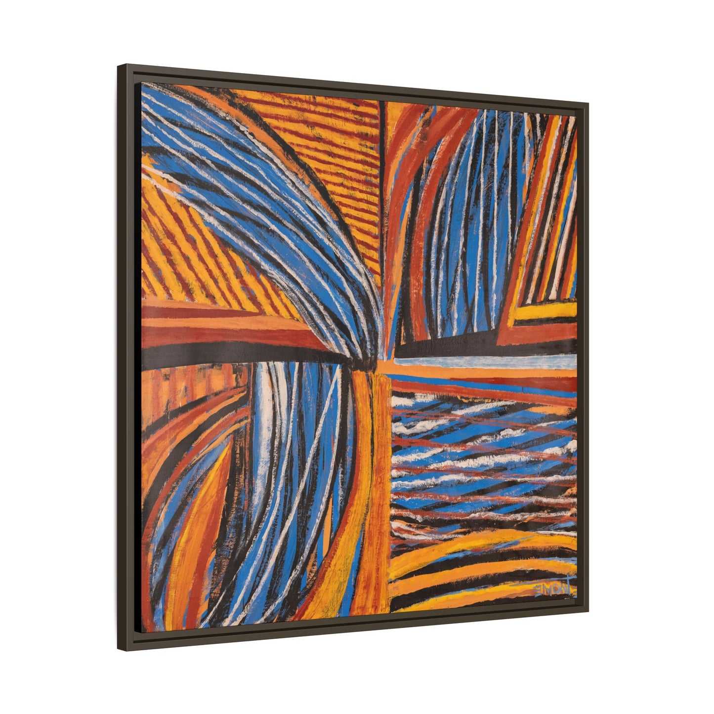 Orange and Blue Abstract Wall Print