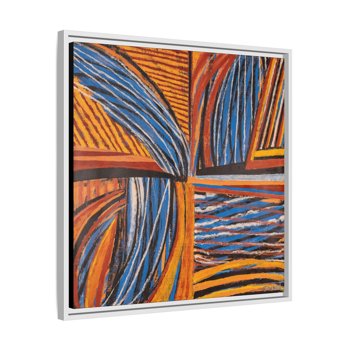 Orange and Blue Abstract Wall Print