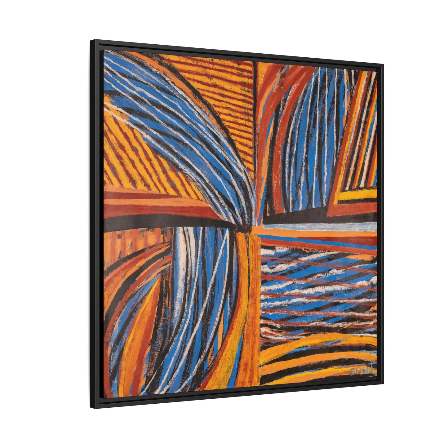 Orange and Blue Abstract Wall Print