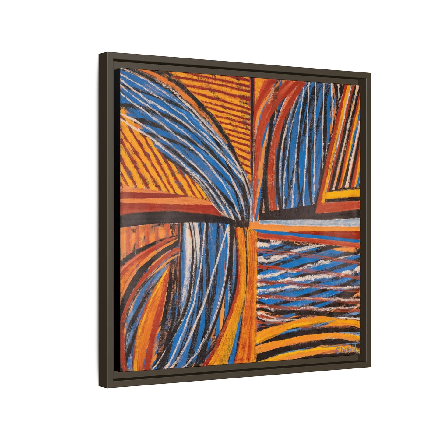 Orange and Blue Abstract Wall Print
