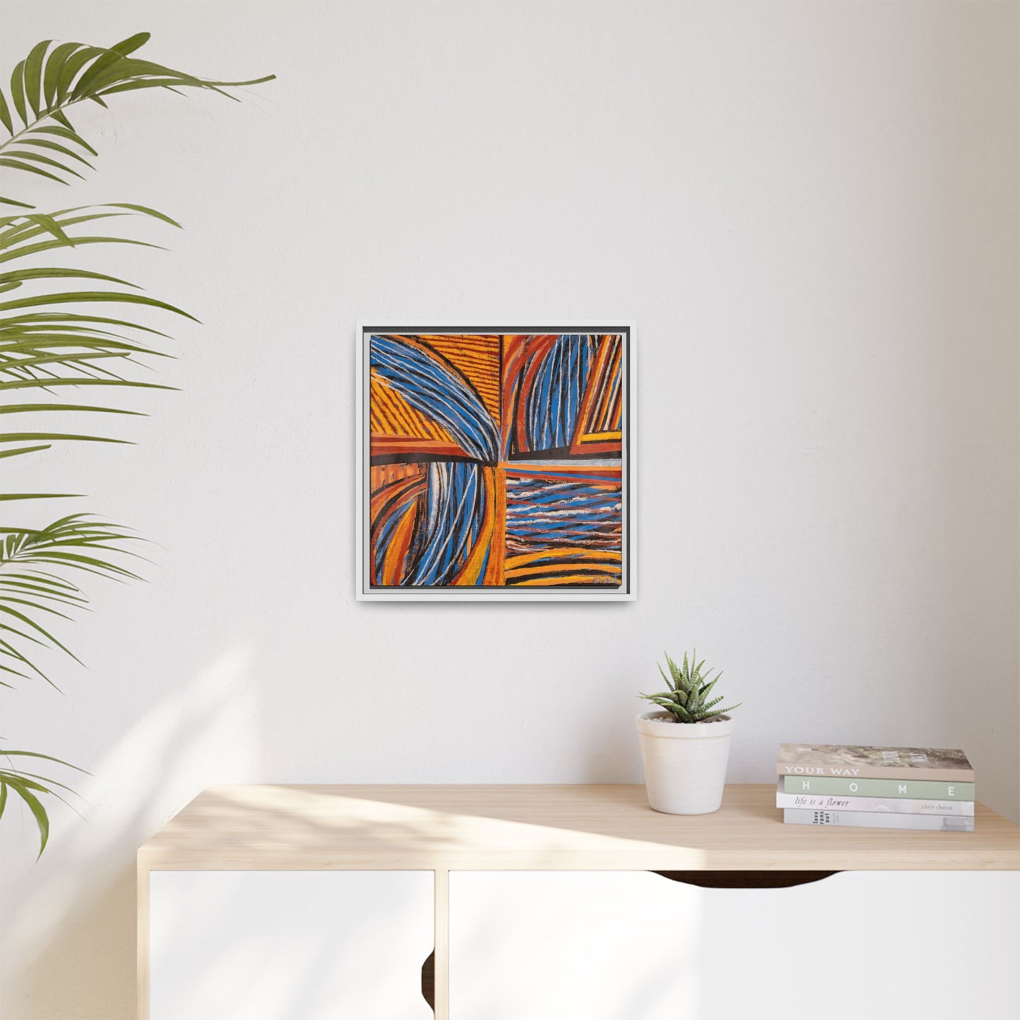 Orange and Blue Abstract Wall Print
