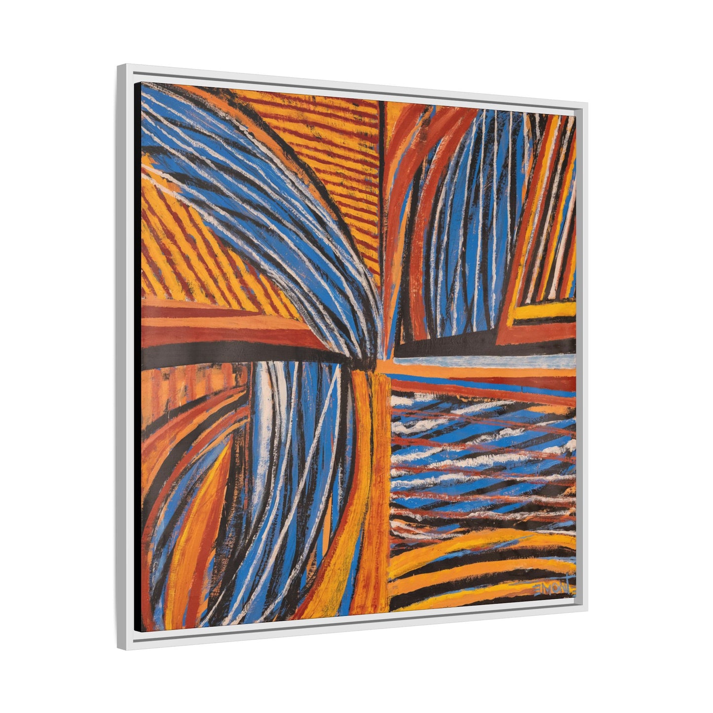 Orange and Blue Abstract Wall Print
