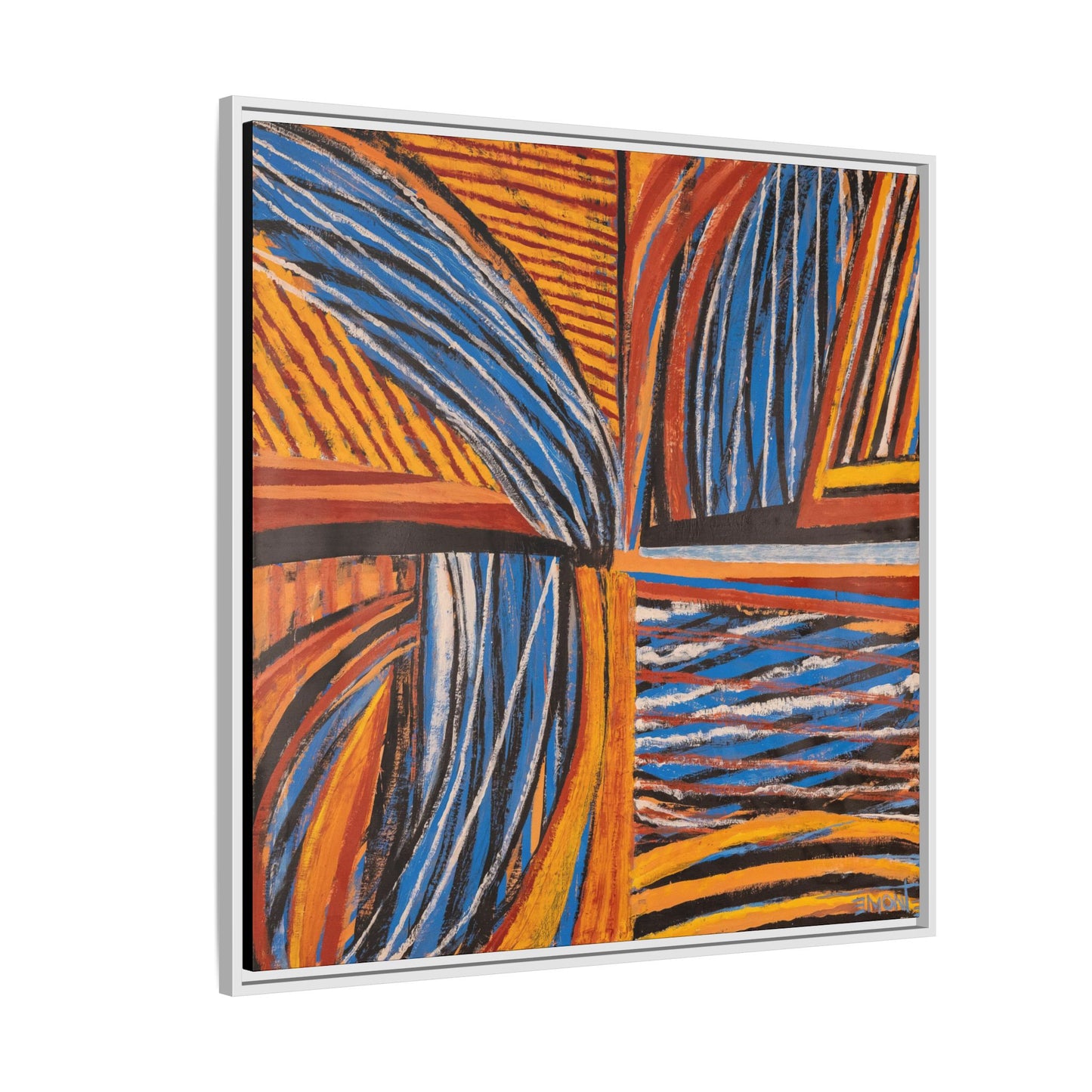 Orange and Blue Abstract Wall Print