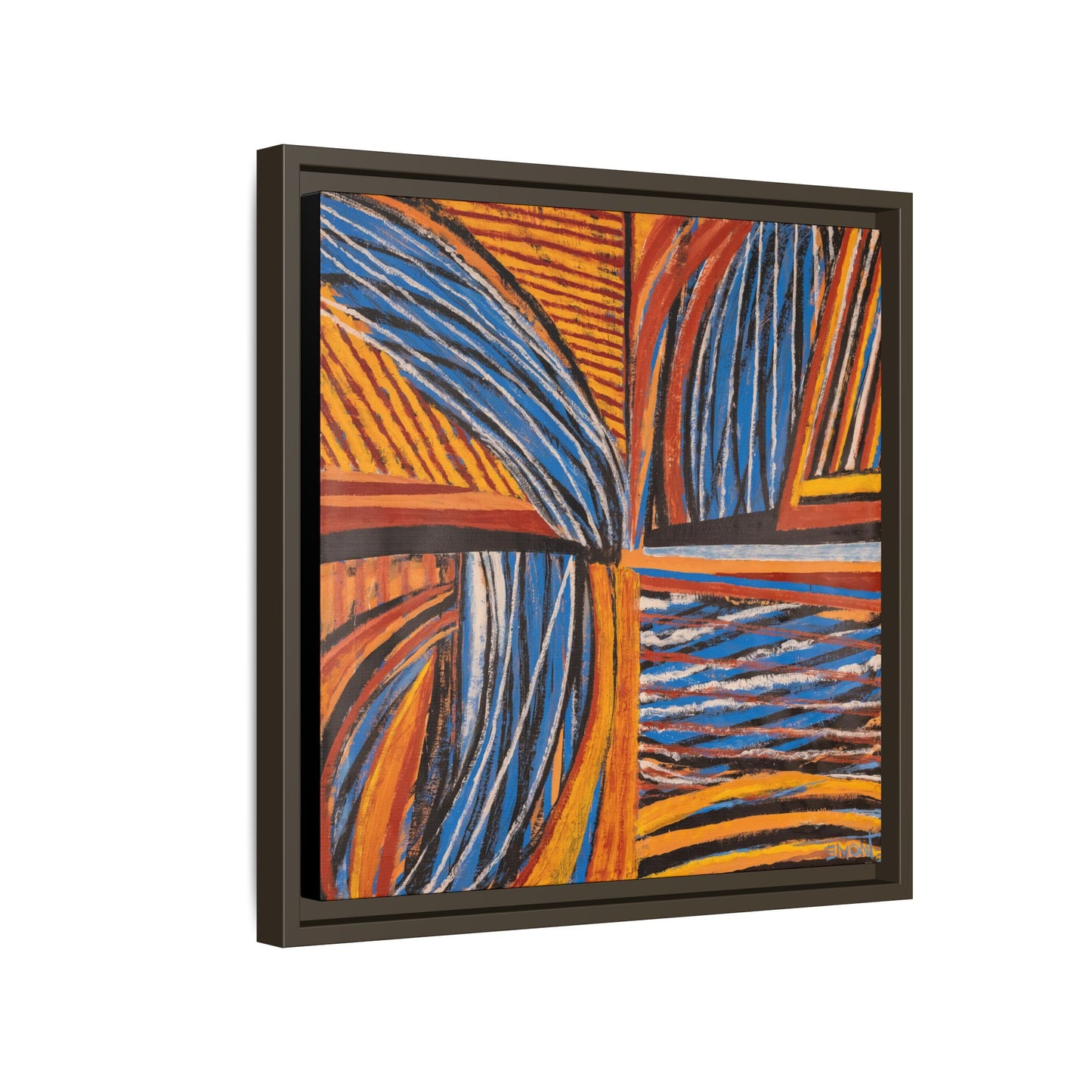 Orange and Blue Abstract Wall Print