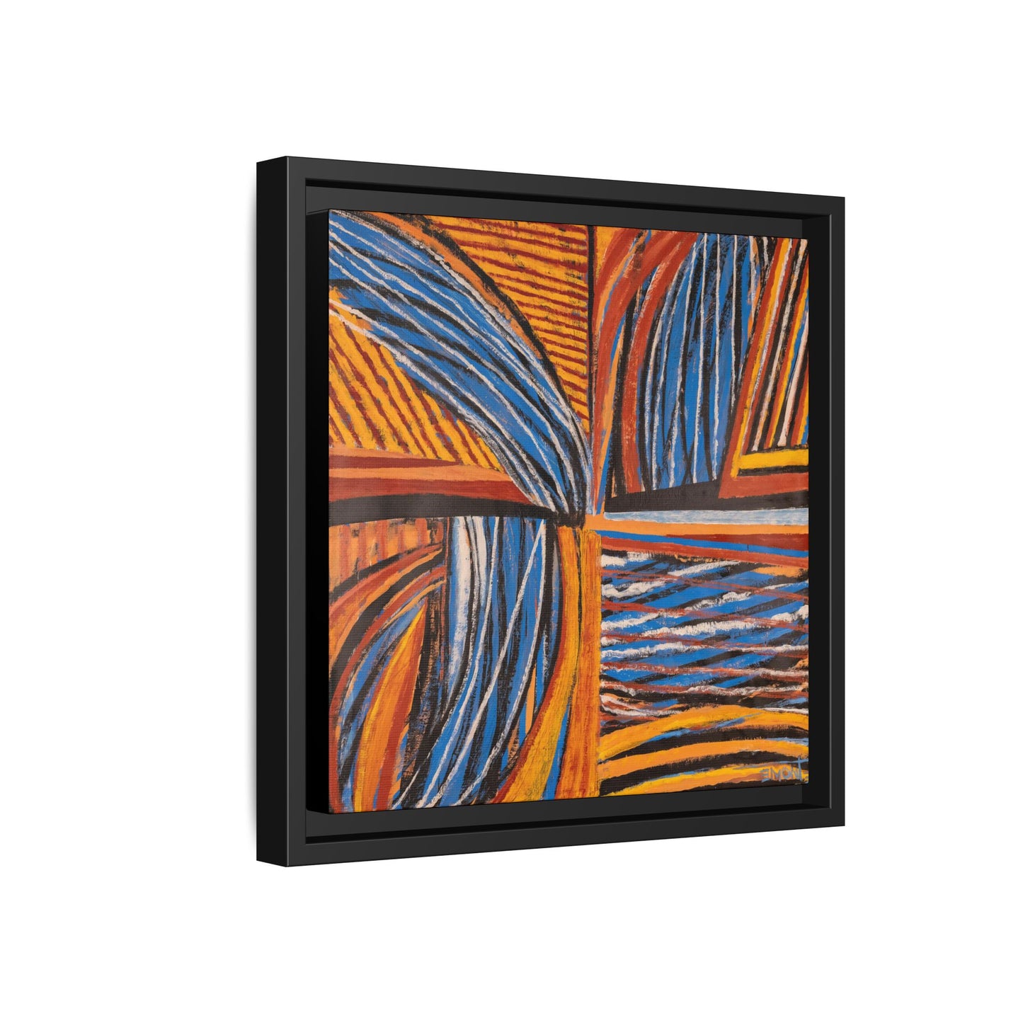 Orange and Blue Abstract Wall Print