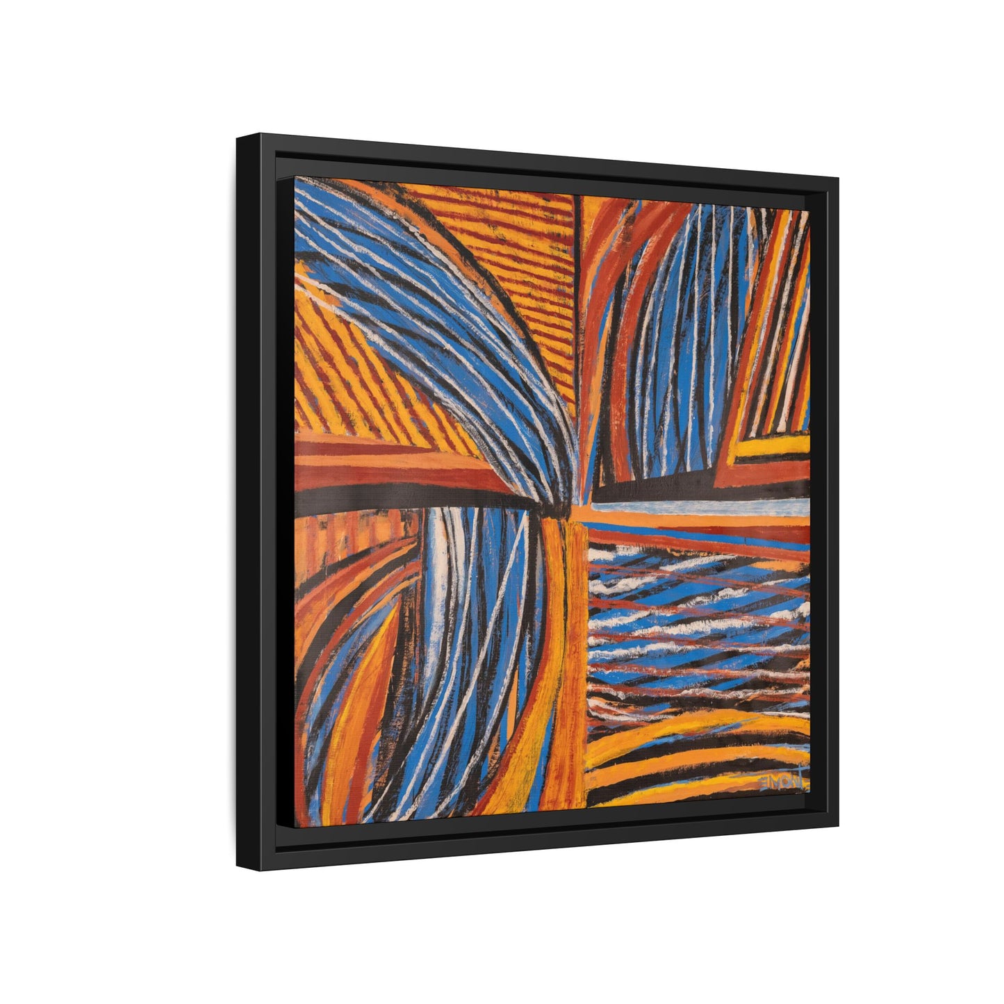 Orange and Blue Abstract Wall Print