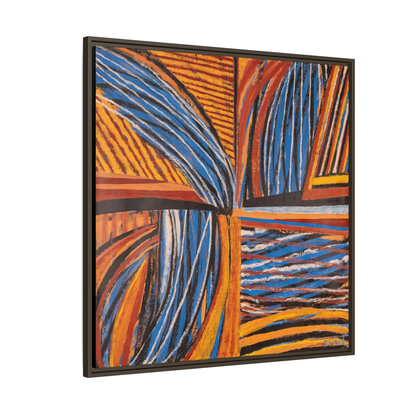 Orange and Blue Abstract Wall Print