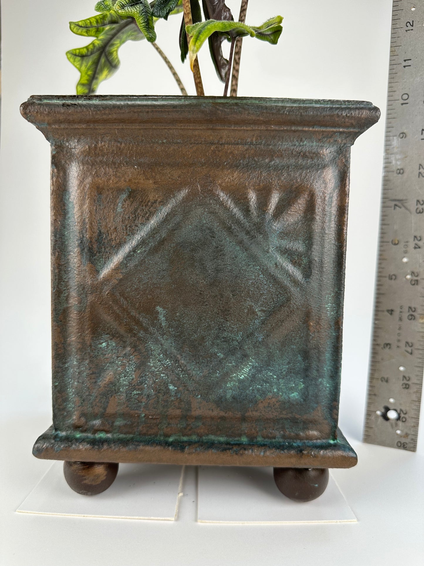 Custom Vintage-Style Bronze Planter box