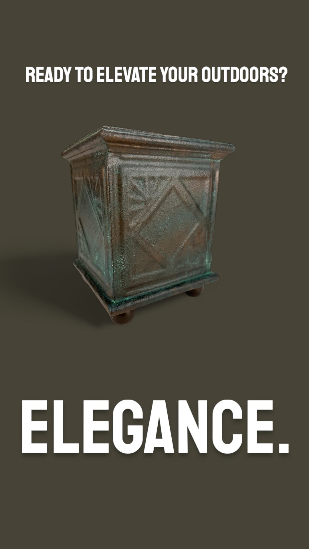 Custom Vintage-Style Bronze Planter box