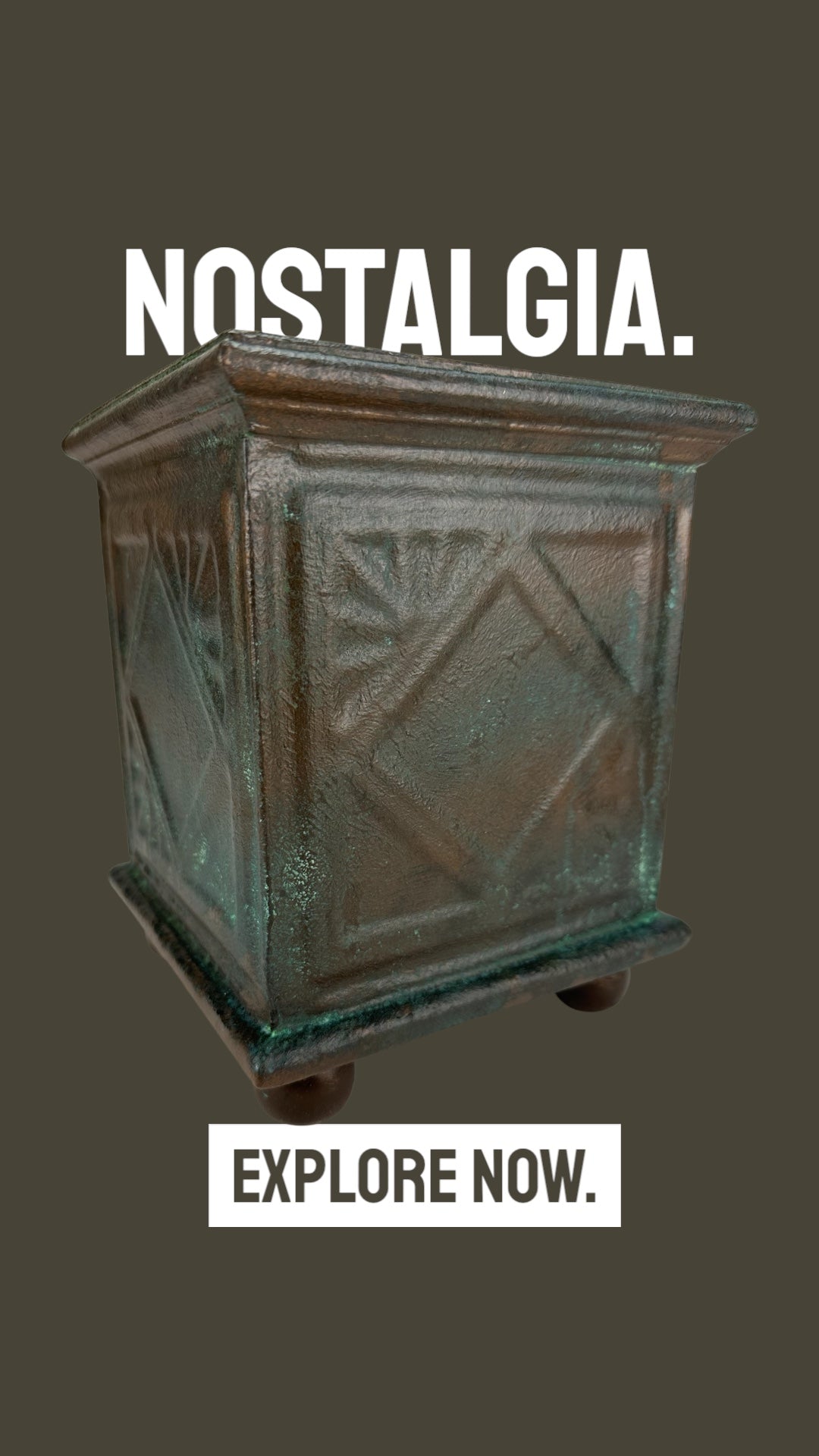 Custom Vintage-Style Bronze Planter box