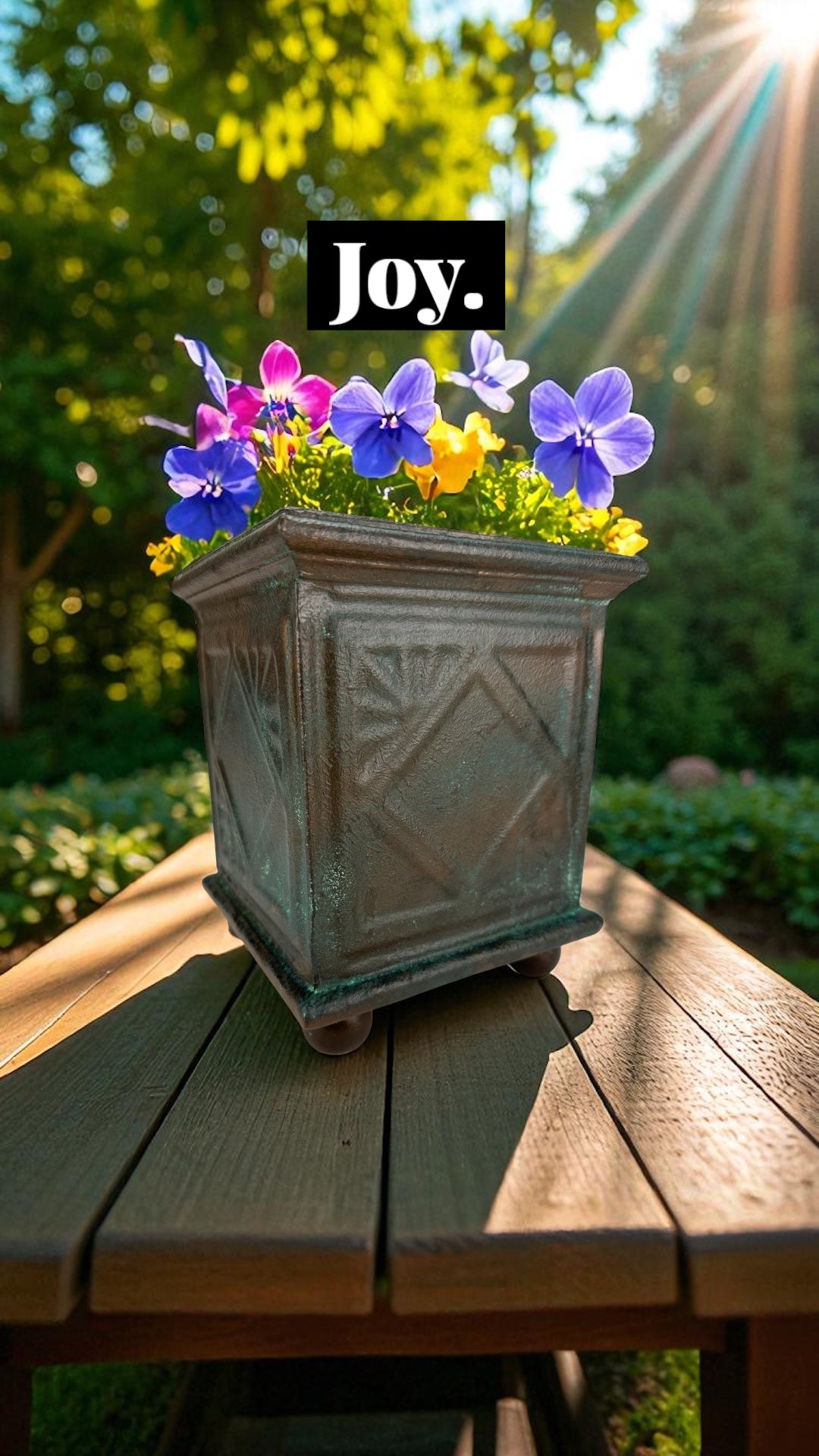 Custom Vintage-Style Bronze Planter box