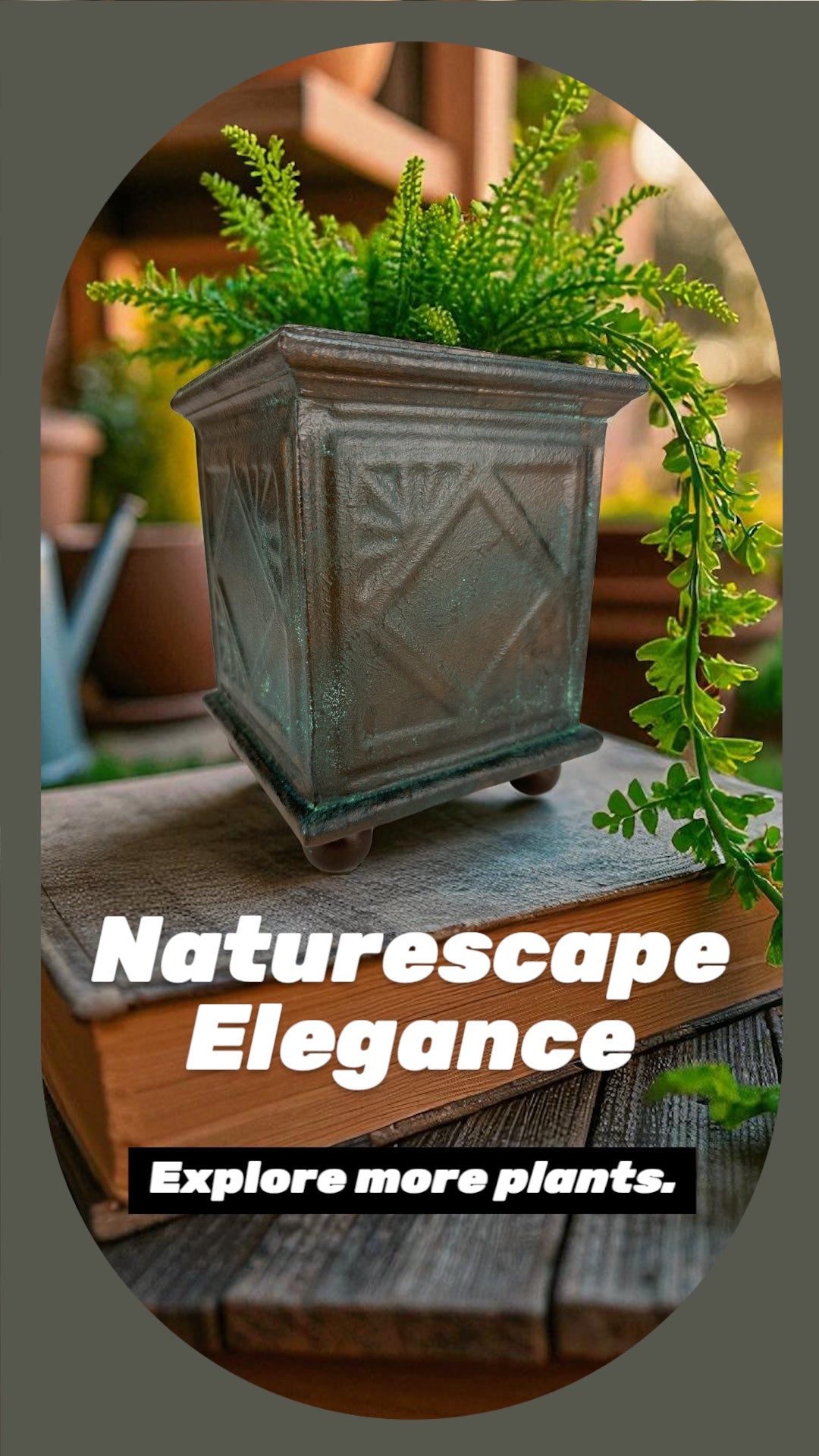 Custom Vintage-Style Bronze Planter box