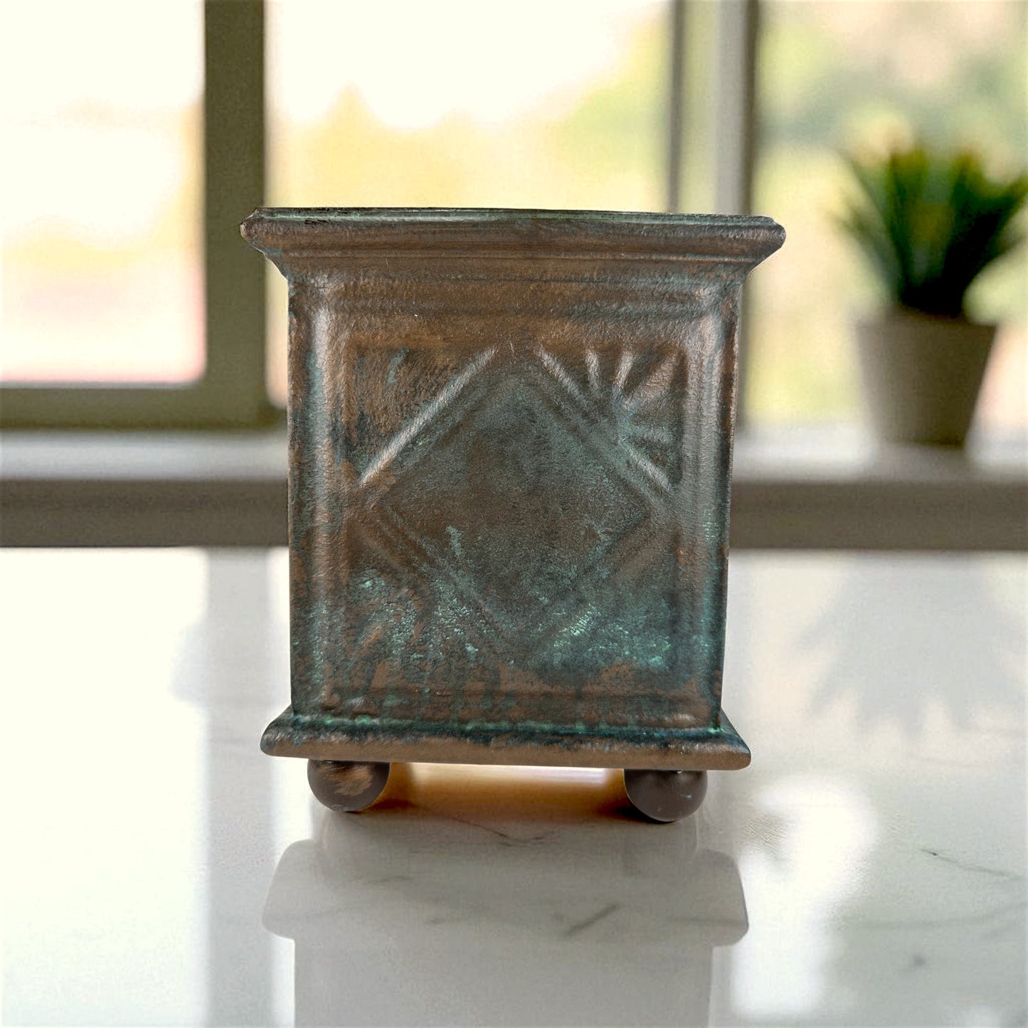 Custom Vintage-Style Bronze Planter box