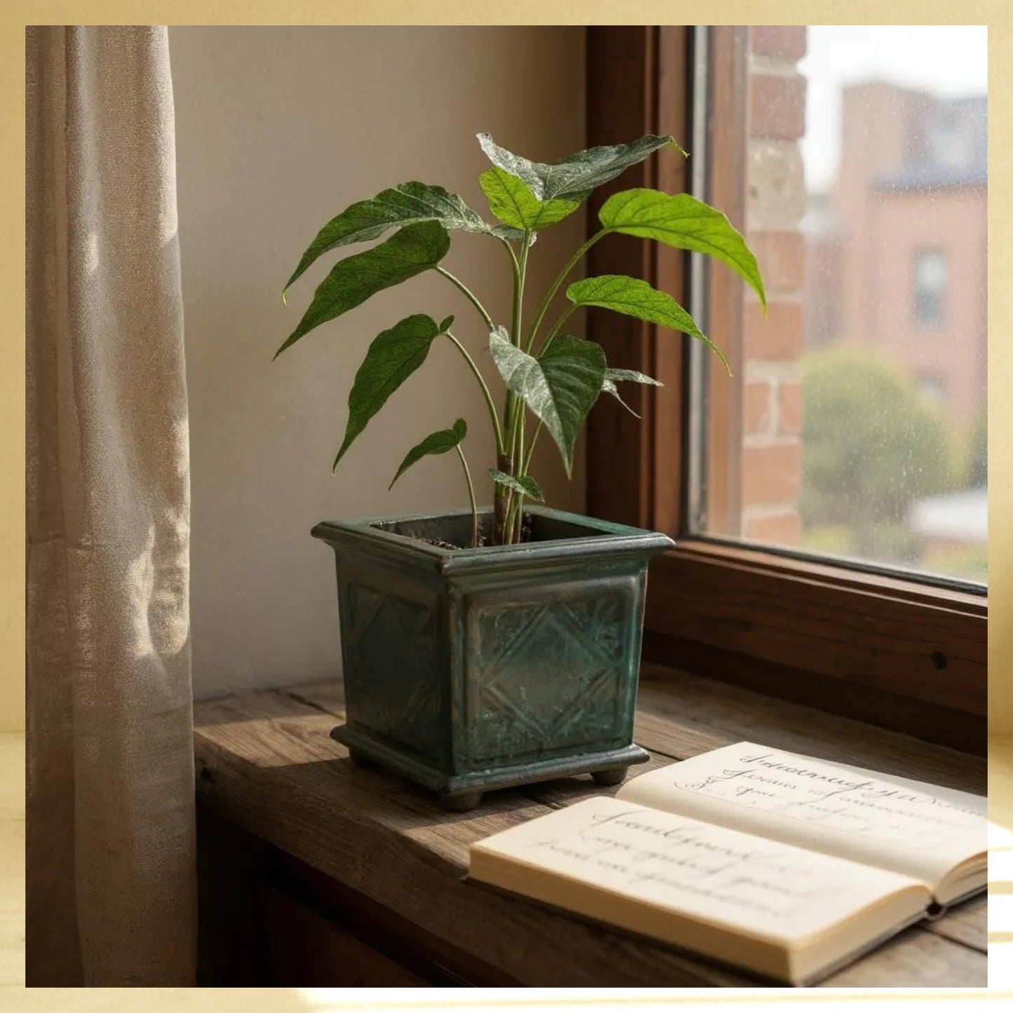 Custom Vintage-Style Bronze Planter box