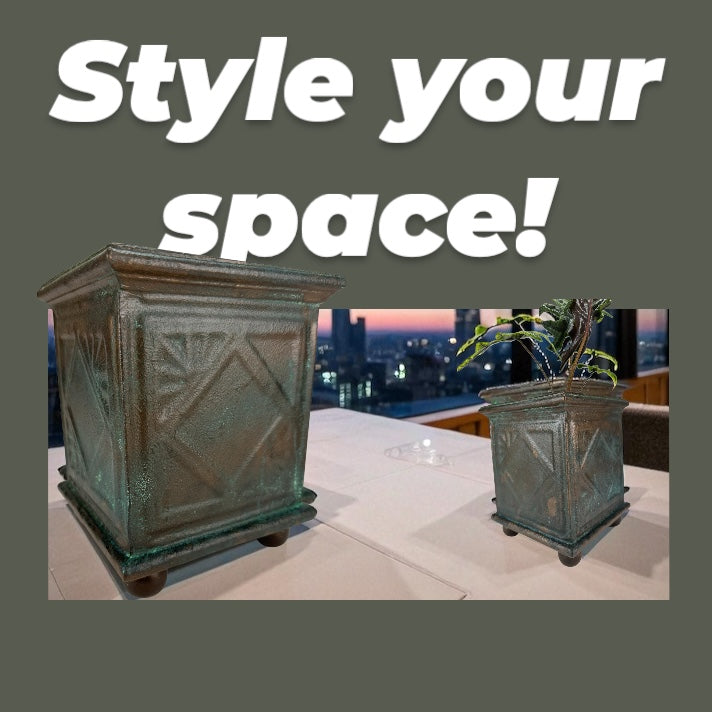 Custom Vintage-Style Bronze Planter box